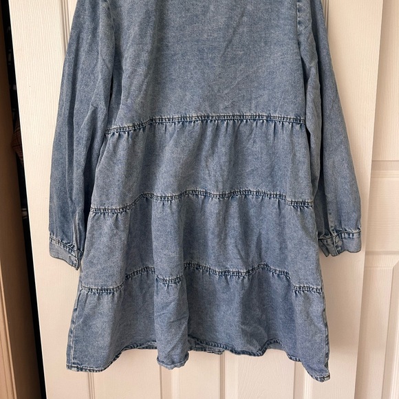 Womens Denim Long Sleeve Dress - Picture 6 of 9